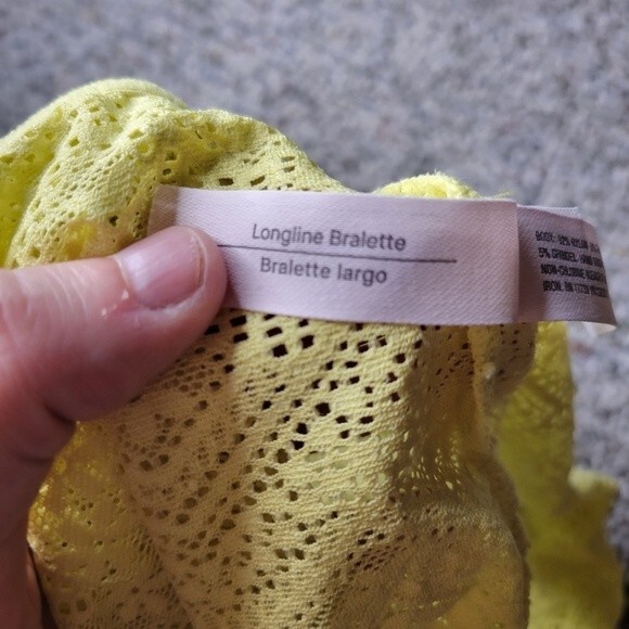 Auden Yellow Lace Longline Bralette Size Small - Picture 5 of 6